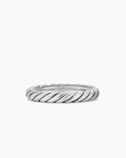 Cable Band Ring Sterling Silver, 3.4mm