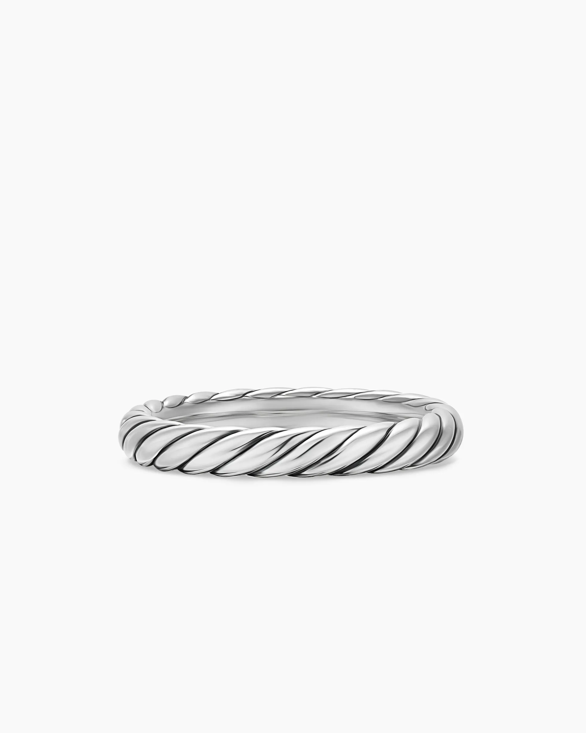 Cable Band Ring Sterling Silver, 3.4mm