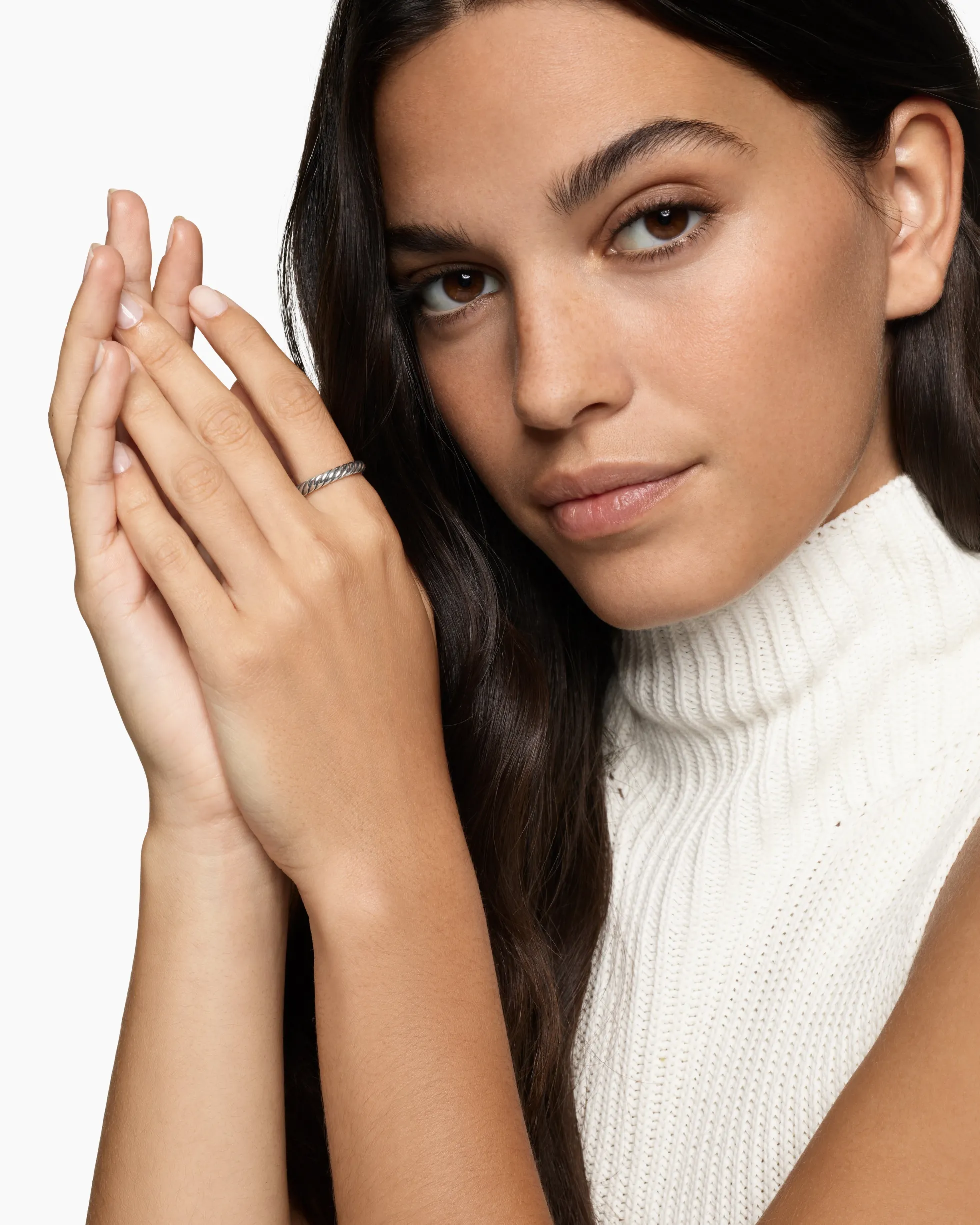 Cable Band Ring Sterling Silver, 3.4mm
