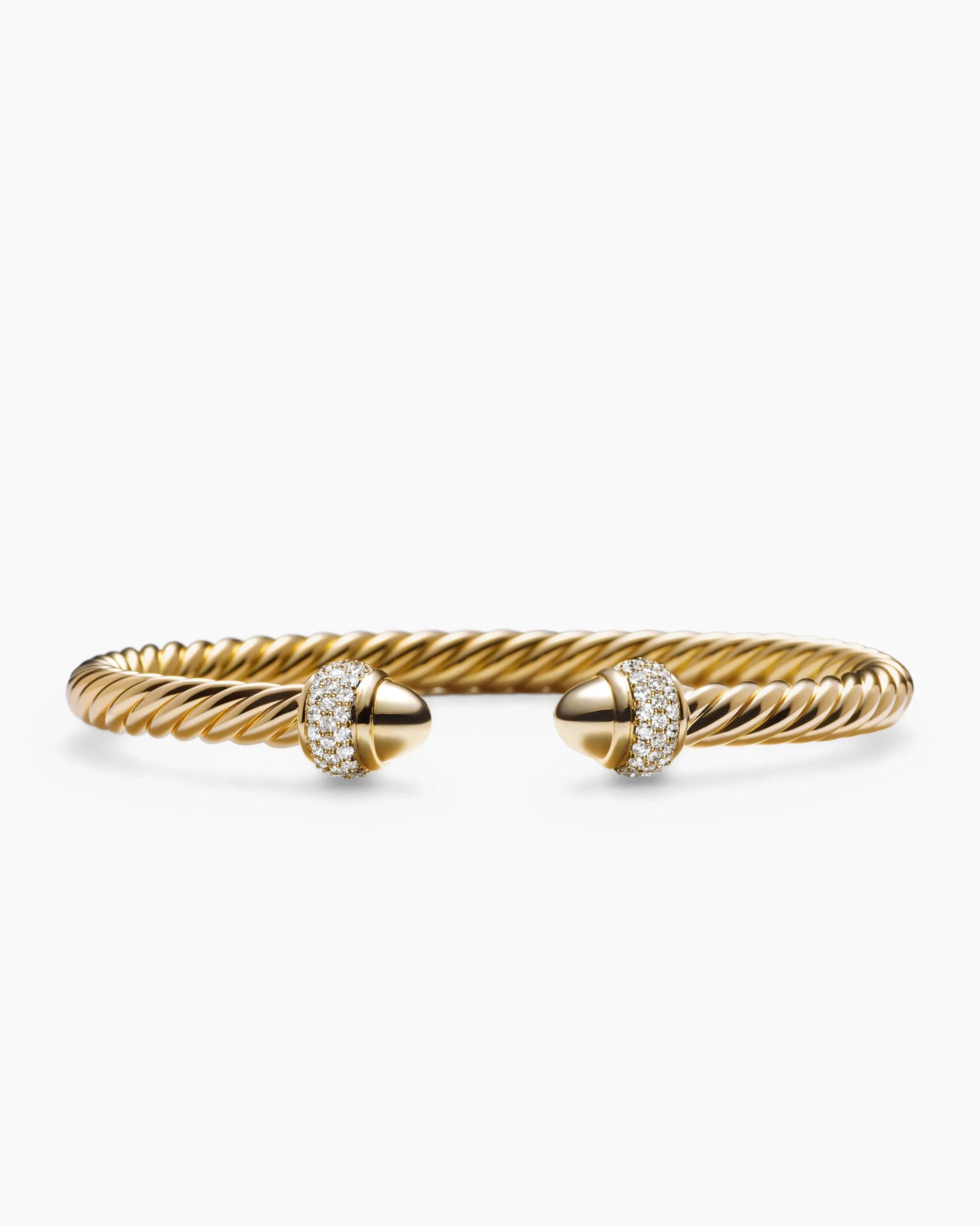 Cable Bracelet 18K Yellow Gold with Diamonds, 5mm
