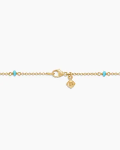 Cable Collectibles® Bead and Chain Necklace 18K Yellow Gold with Turquoise, 3.5mm