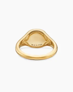 Cable Collectibles® Compass Pinky Ring 18K Yellow Gold with Diamonds, 9.7mm