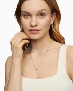 Cable Collectibles® Cross Amulet 18K Yellow Gold with Diamonds, 11.4mm