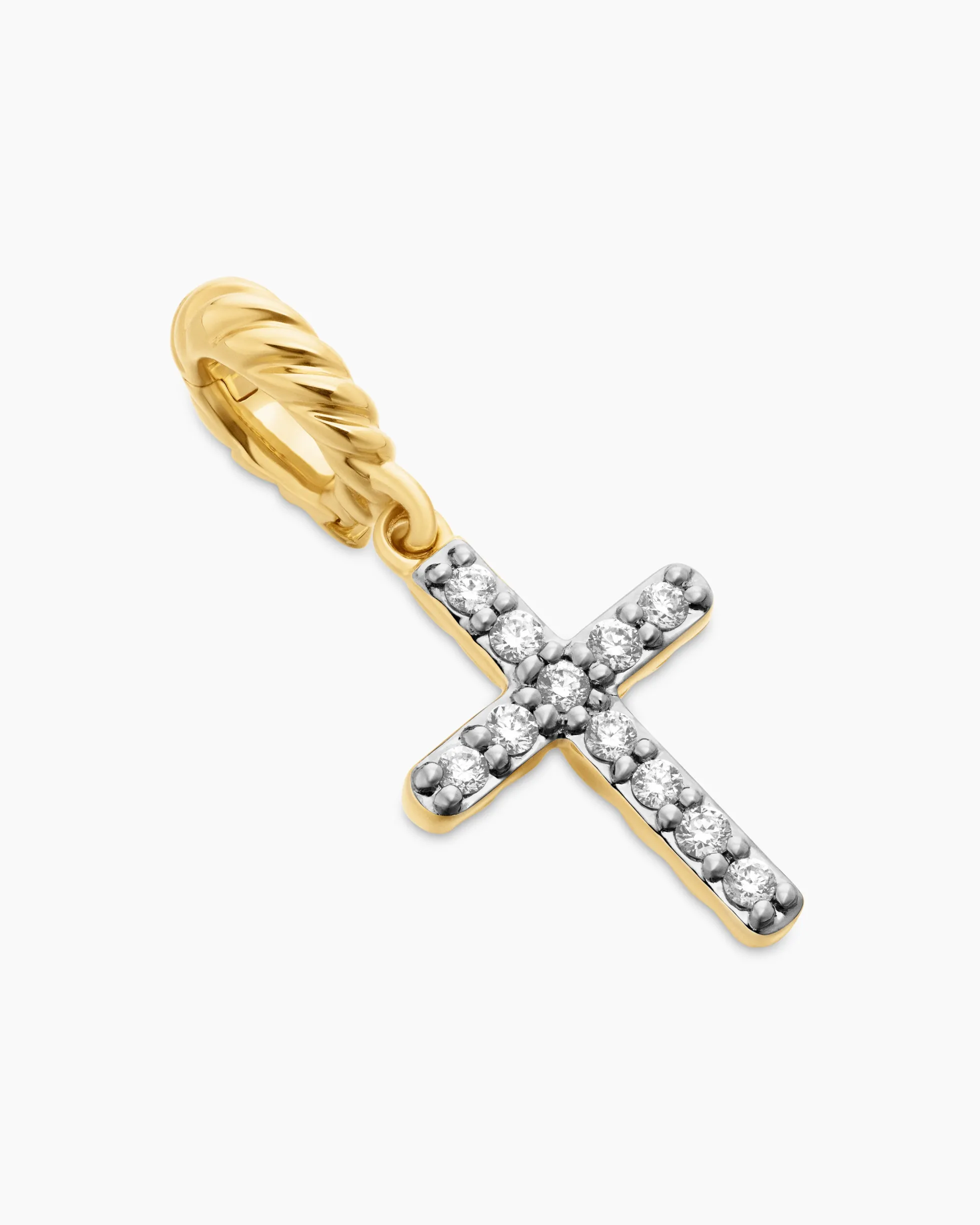 Cable Collectibles® Cross Amulet 18K Yellow Gold with Diamonds, 11.4mm