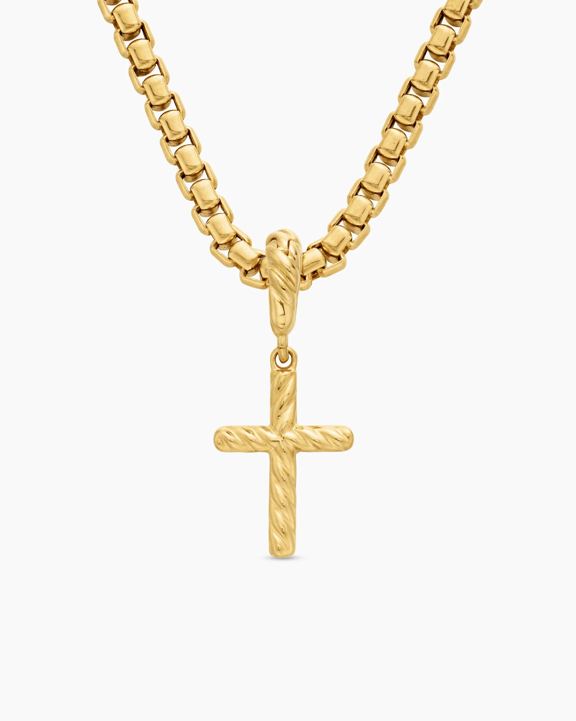 Cable Collectibles® Cross Amulet 18K Yellow Gold with Diamonds, 11.4mm