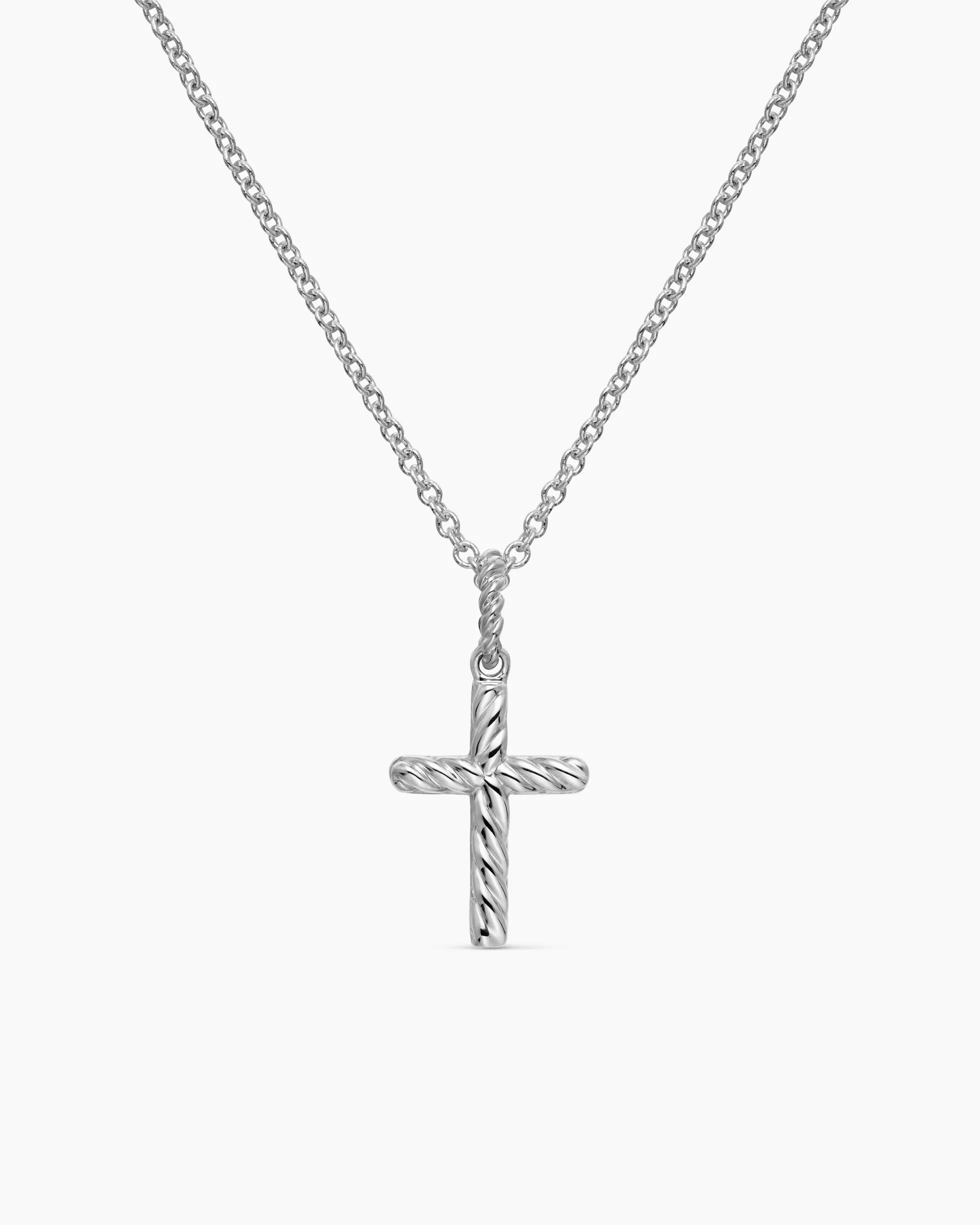 Cable Collectibles® Cross Necklace 18K White Gold with Diamonds, 17mm