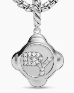 Cable Collectibles® DY Logo Amulet Sterling Silver with Diamonds, 13.7mm