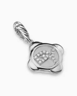 Cable Collectibles® DY Logo Amulet Sterling Silver with Diamonds, 13.7mm