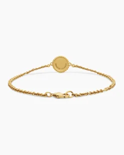 Cable Collectibles® Evil Eye Bracelet 18K Yellow Gold with Pavé Blue Sapphires and Diamonds, 2mm