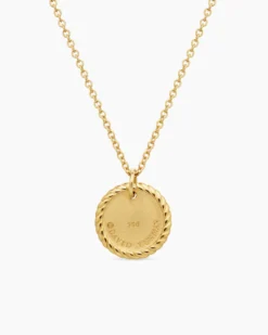 Cable Collectibles® Evil Eye Necklace 18K Yellow Gold with Pavé Blue Sapphires and Diamonds, 11mm