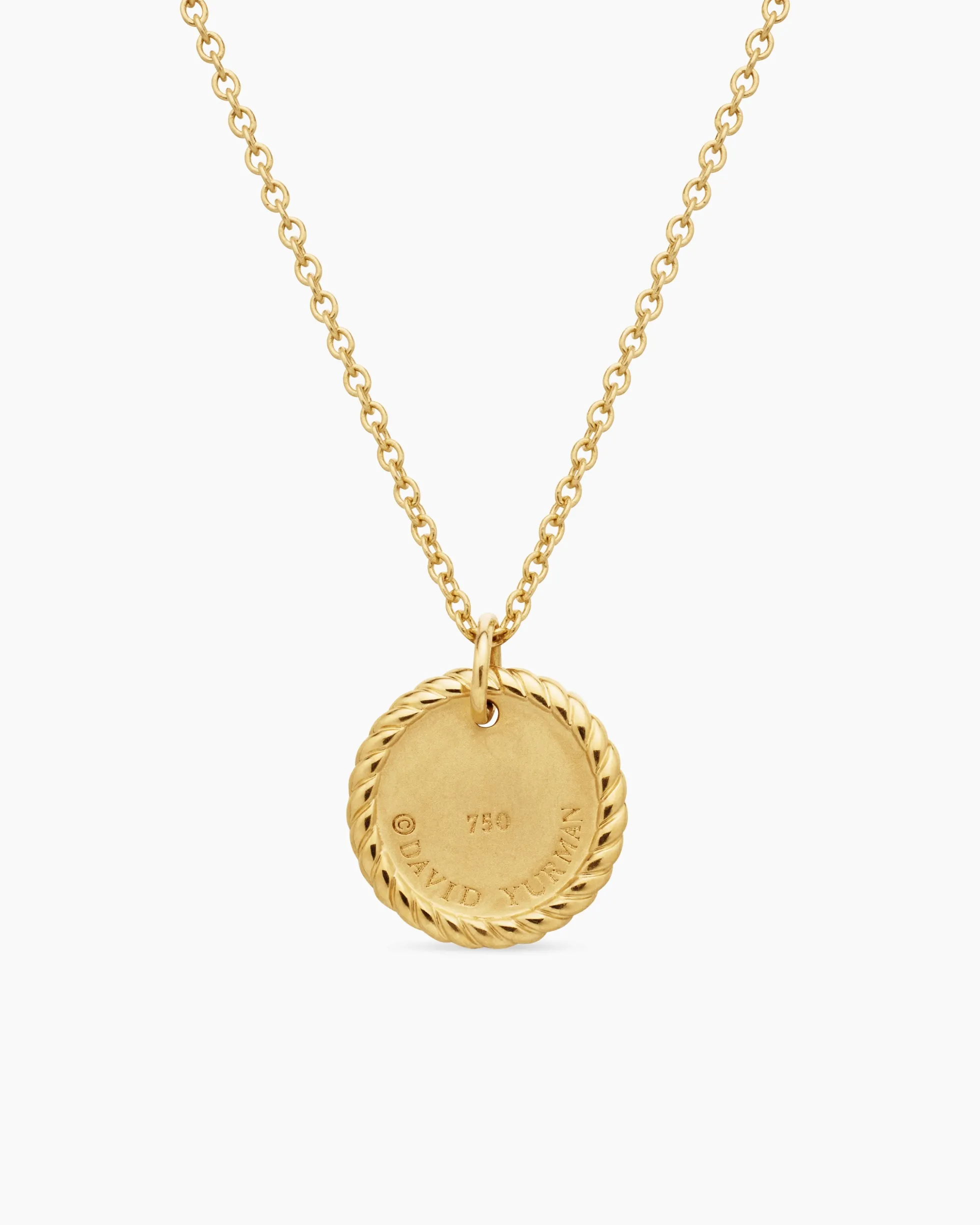 Cable Collectibles® Evil Eye Necklace 18K Yellow Gold with Pavé Blue Sapphires and Diamonds, 11mm