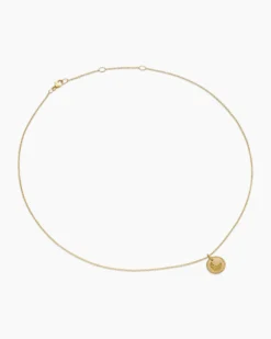 Cable Collectibles® Moon and Stars Necklace 18K Yellow Gold with Pavé Yellow Sapphires and Diamonds, 11mm