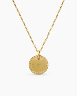 Cable Collectibles® Moon and Stars Necklace 18K Yellow Gold with Pavé Yellow Sapphires and Diamonds, 11mm