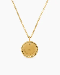 Cable Collectibles® Pavé Plate Necklace 18K Yellow Gold with Diamonds, 11mm