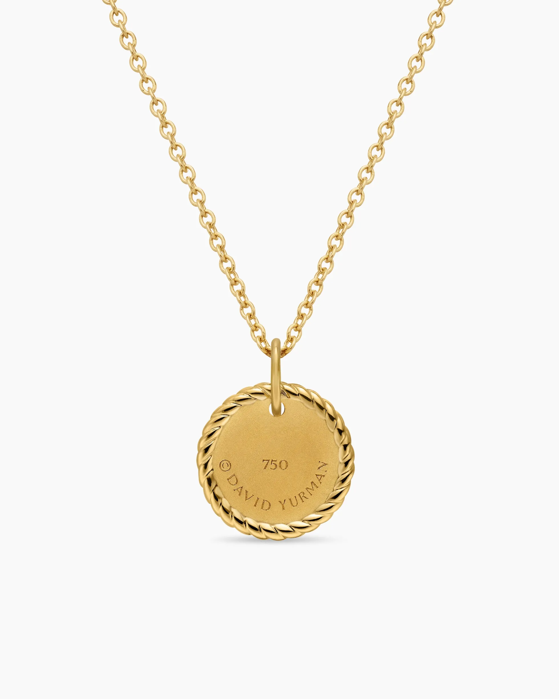 Cable Collectibles® Pavé Plate Necklace 18K Yellow Gold with Diamonds, 11mm