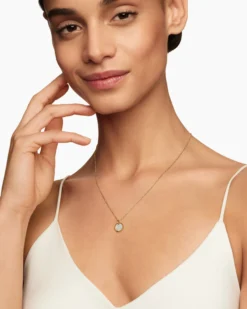 Cable Collectibles® Pavé Plate Necklace 18K Yellow Gold with Diamonds, 11mm