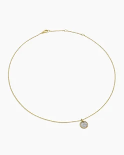 Cable Collectibles® Pavé Plate Necklace 18K Yellow Gold with Diamonds, 11mm