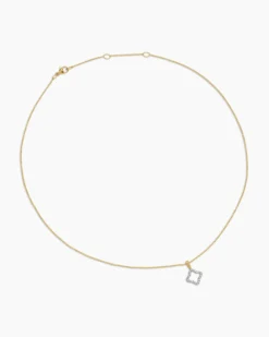 Cable Collectibles® Quatrefoil Necklace 18K Yellow Gold with Diamonds, 17.5mm