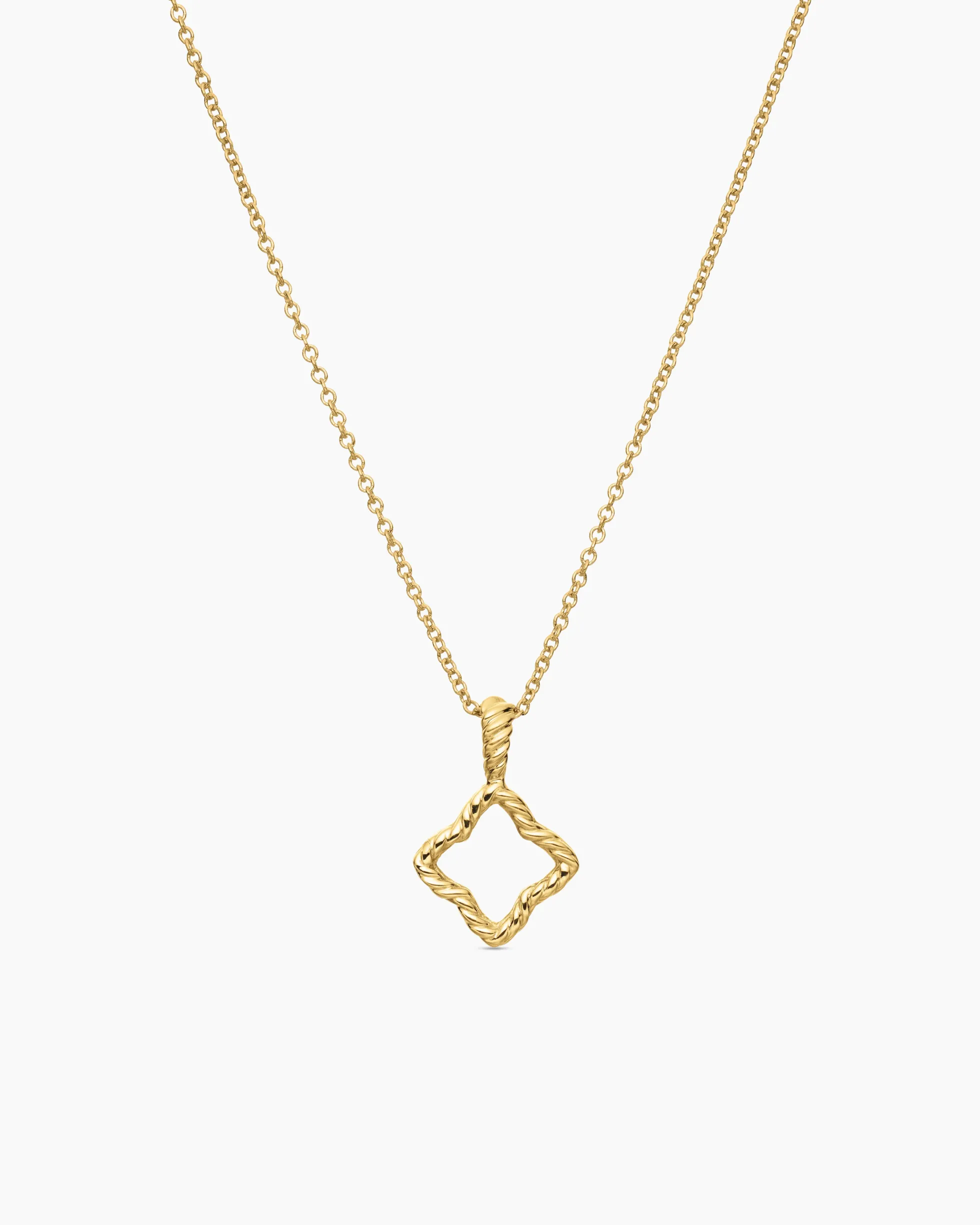 Cable Collectibles® Quatrefoil Necklace 18K Yellow Gold with Diamonds, 17.5mm