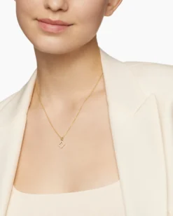 Cable Collectibles® Quatrefoil Necklace 18K Yellow Gold with Diamonds, 17.5mm