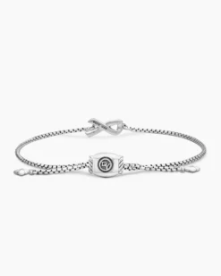 Cable Collectibles® Ribbon Chain Bracelet Sterling Silver with Pavé Pink Sapphires, 1.5mm