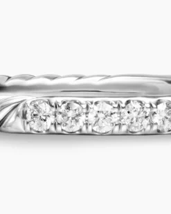Cable Collectibles® Stack Ring Sterling Silver with Diamonds, 2mm