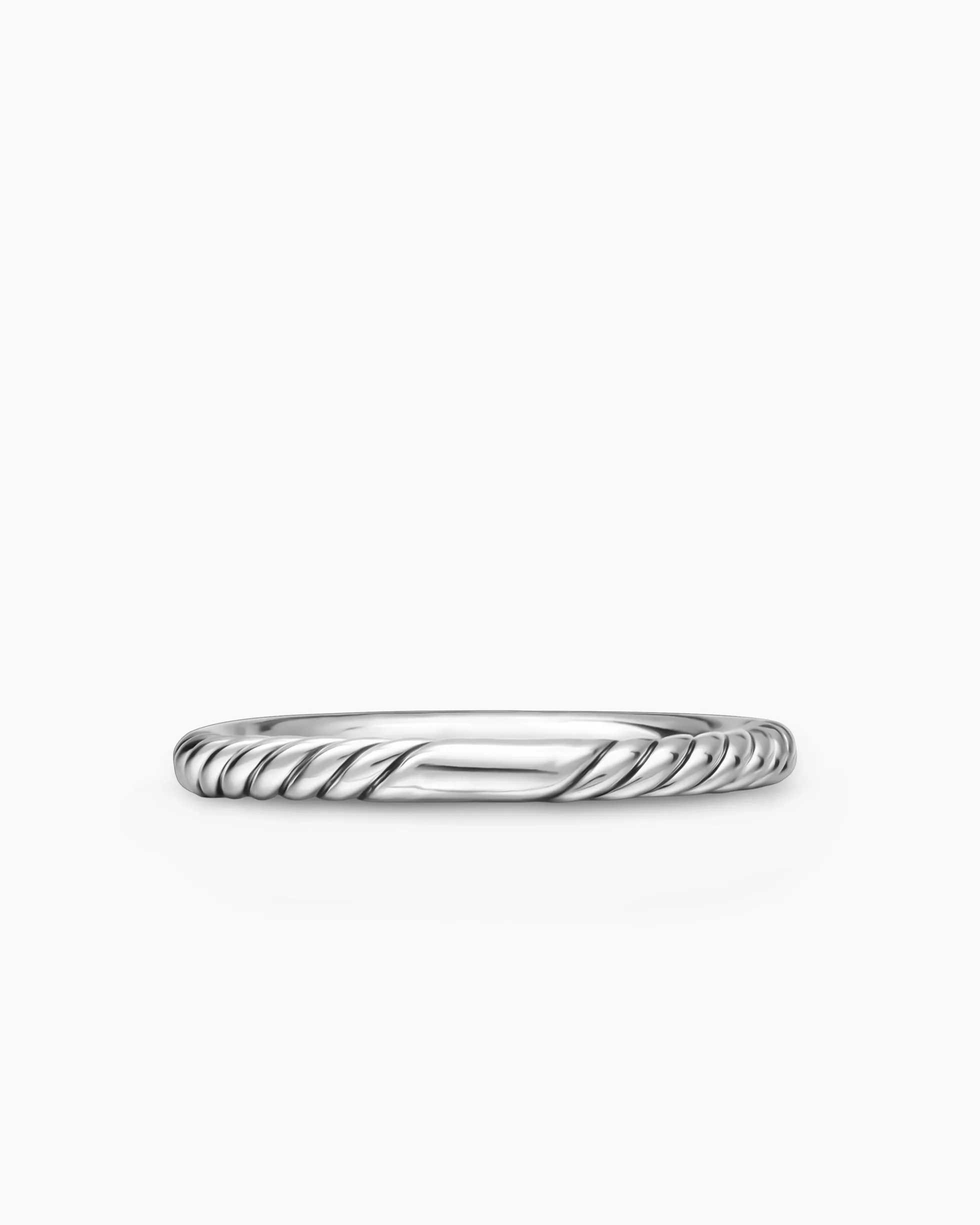 Cable Collectibles® Stack Ring Sterling Silver with Diamonds, 2mm