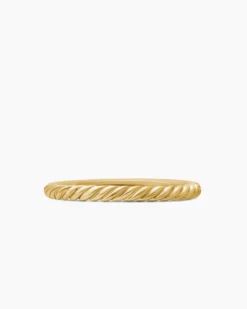 Cable Collectibles® Stack Ring 18K Yellow Gold with Pavé Rubies, 2mm