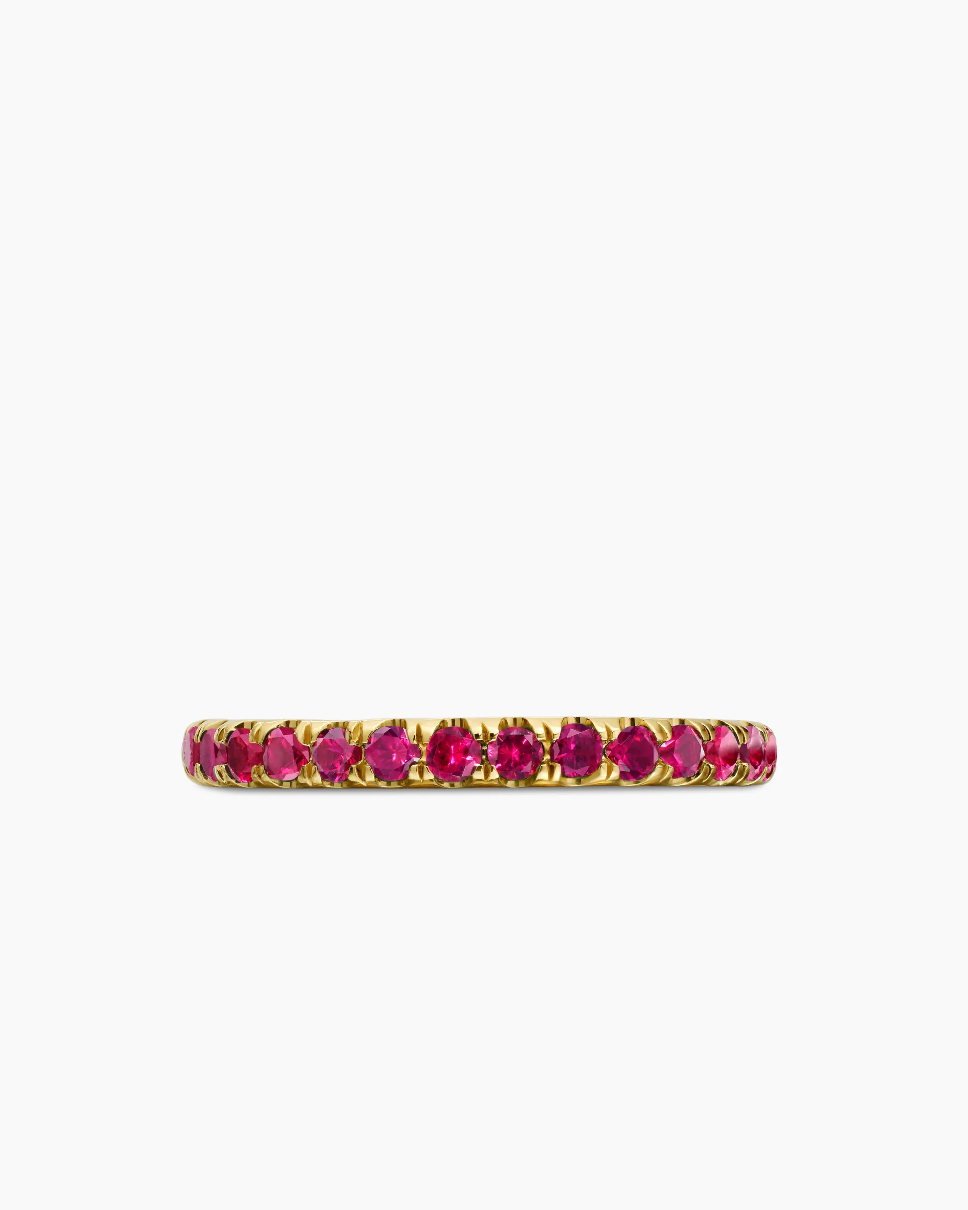 Cable Collectibles® Stack Ring 18K Yellow Gold with Pavé Rubies, 2mm