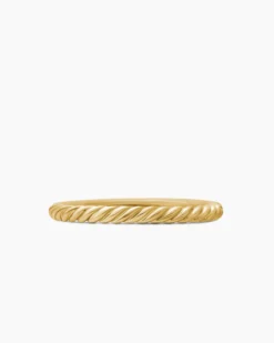 Cable Collectibles® Stack Ring 18K Yellow Gold with Diamonds, 2mm