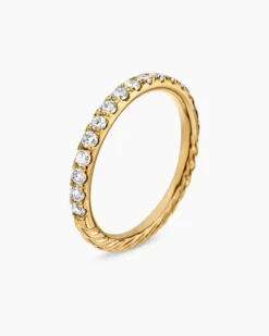 Cable Collectibles® Stack Ring 18K Yellow Gold with Diamonds, 2mm