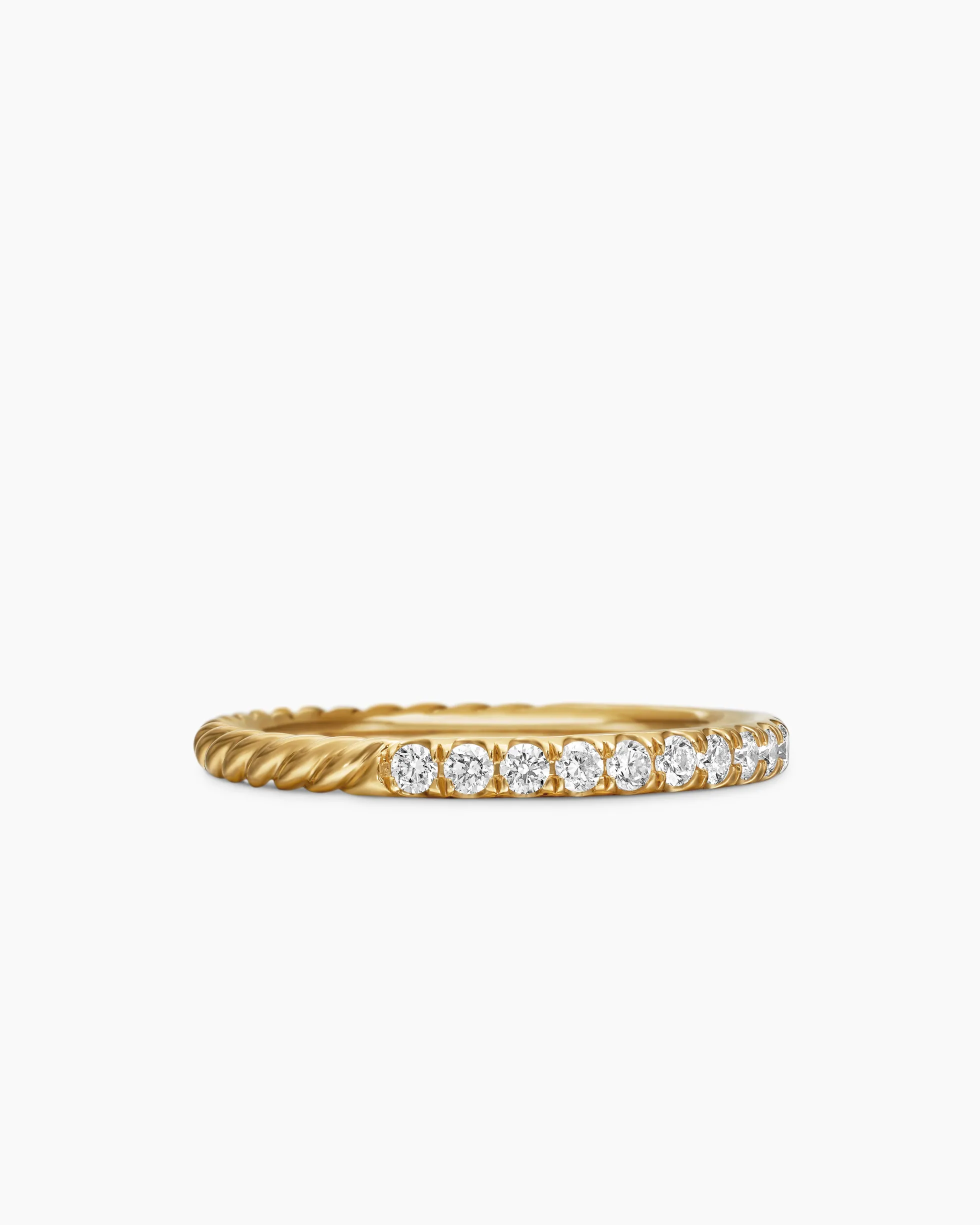 Cable Collectibles® Stack Ring 18K Yellow Gold with Diamonds, 2mm