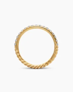 Cable Collectibles® Stack Ring 18K Yellow Gold with Diamonds, 2mm