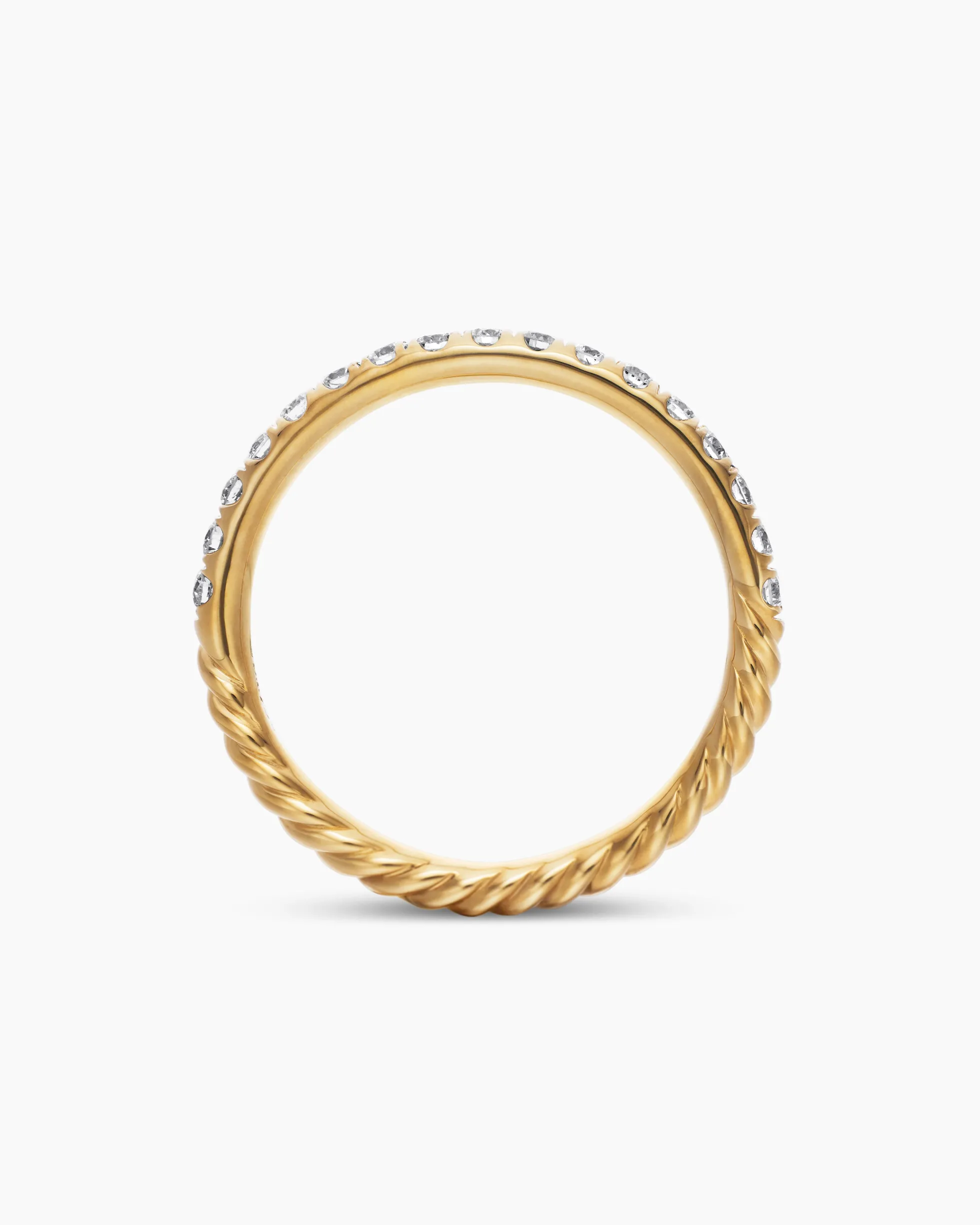 Cable Collectibles® Stack Ring 18K Yellow Gold with Diamonds, 2mm