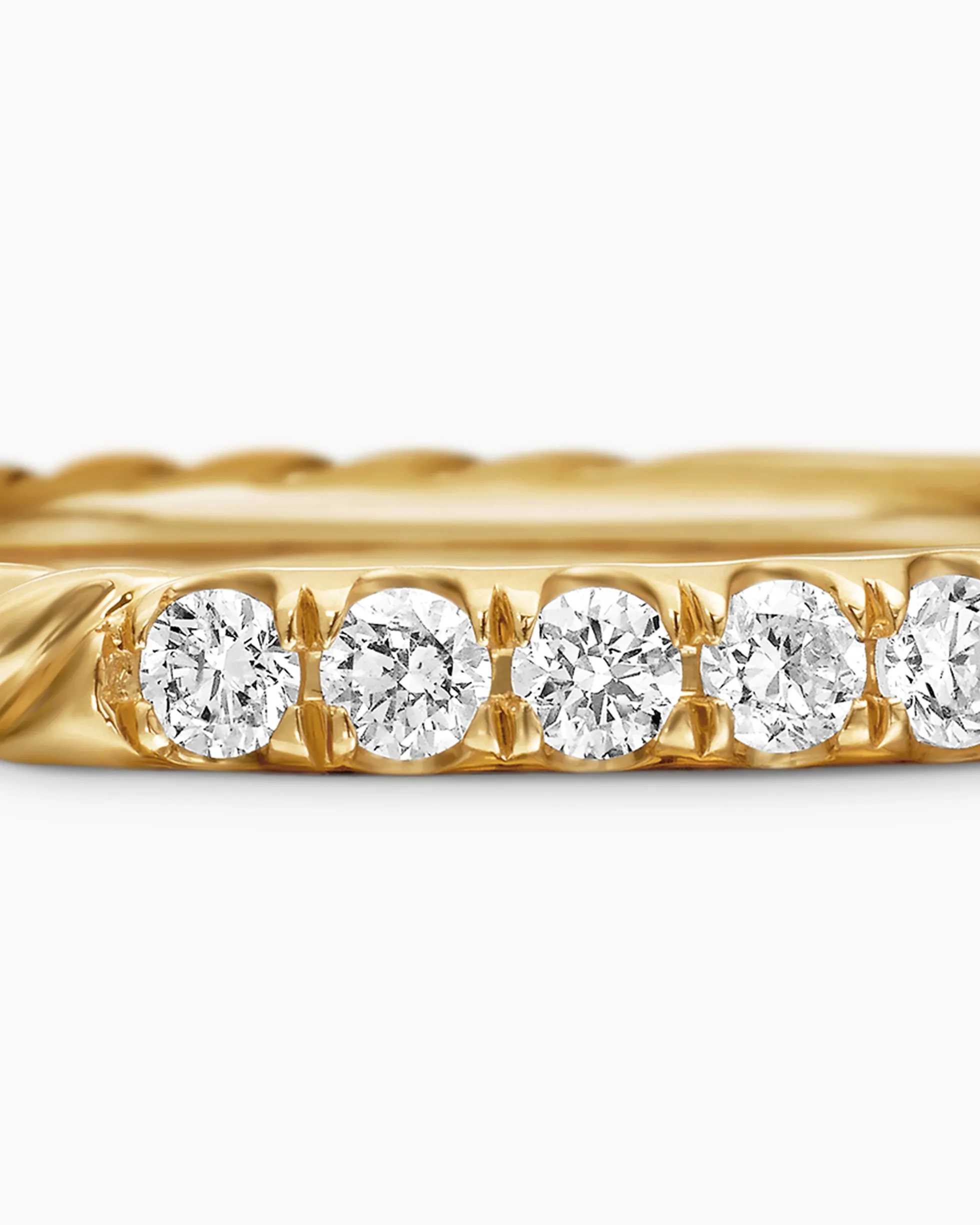 Cable Collectibles® Stack Ring 18K Yellow Gold with Diamonds, 2mm