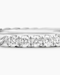 Cable Collectibles® Stack Ring 18K White Gold with Diamonds, 2mm