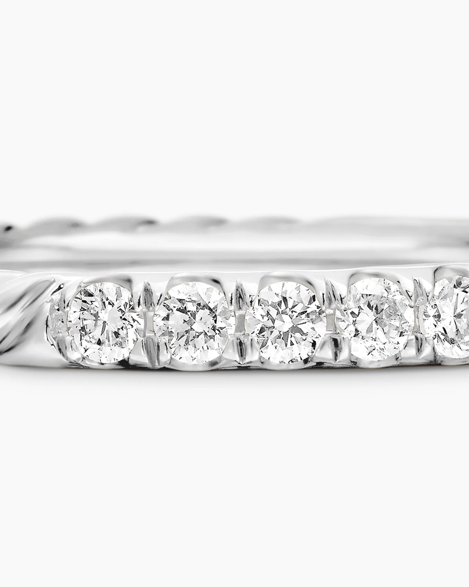 Cable Collectibles® Stack Ring 18K White Gold with Diamonds, 2mm