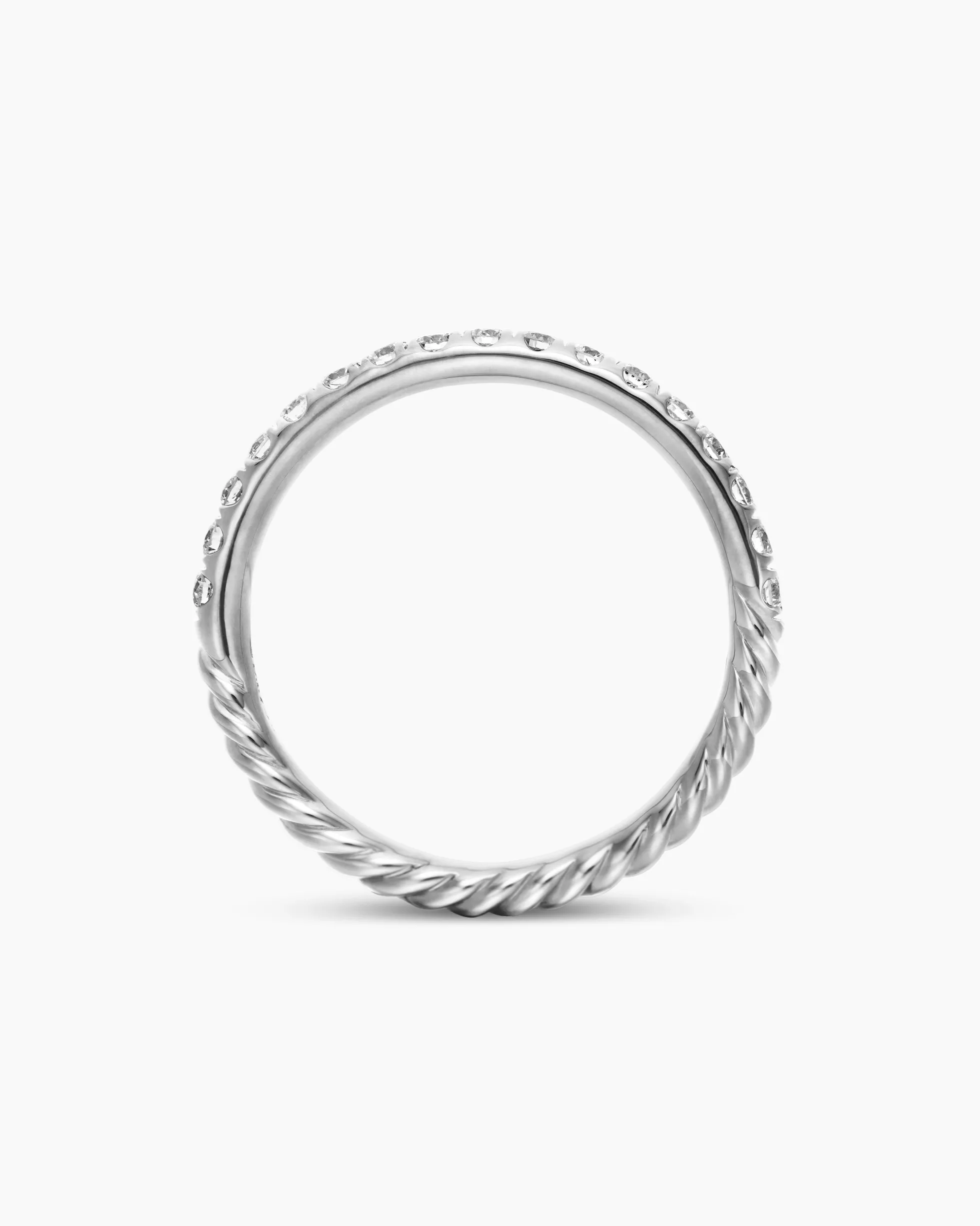 Cable Collectibles® Stack Ring 18K White Gold with Diamonds, 2mm