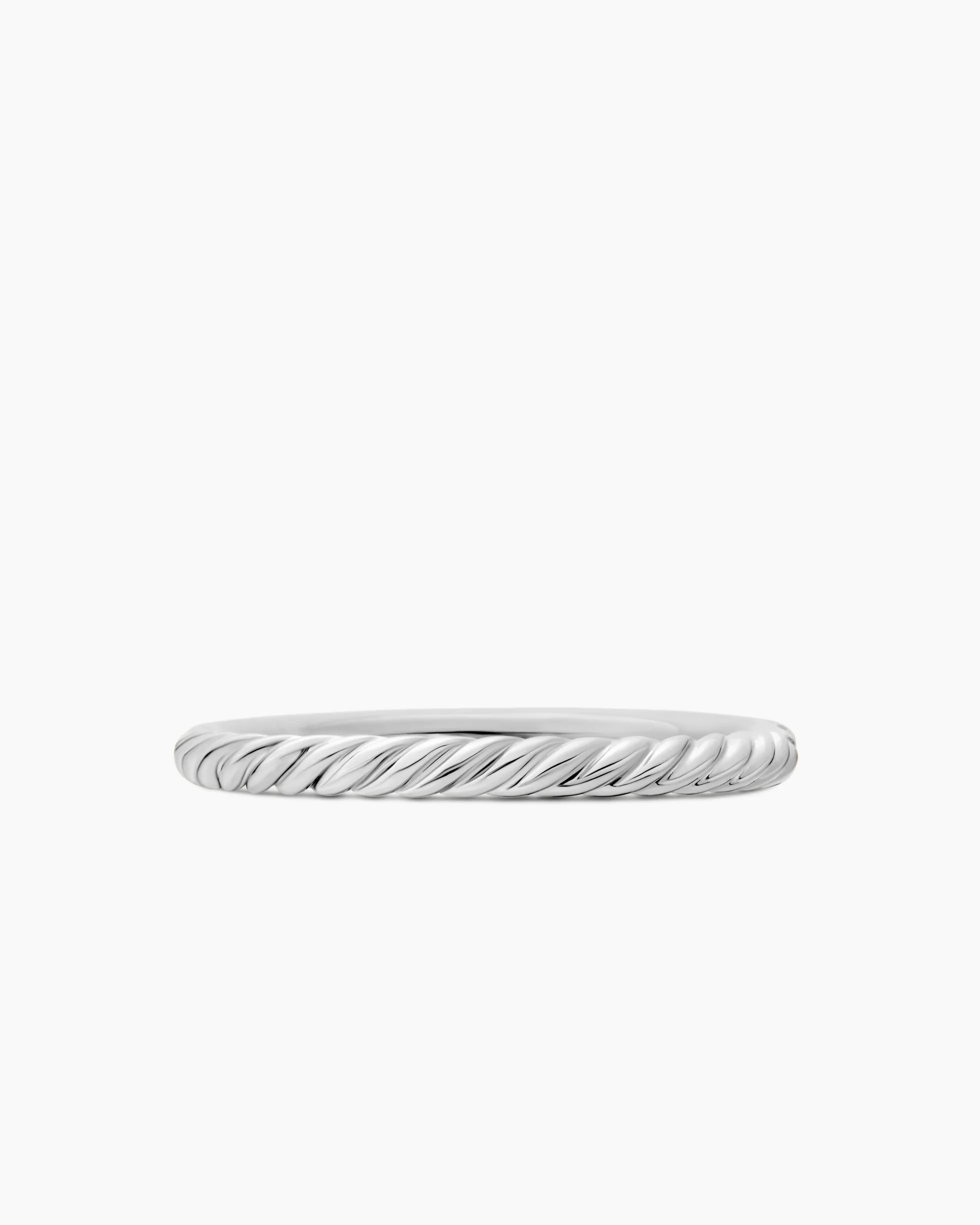 Cable Collectibles® Stack Ring 18K White Gold with Diamonds, 2mm