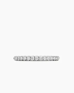 Cable Collectibles® Stack Ring 18K White Gold with Diamonds, 2mm