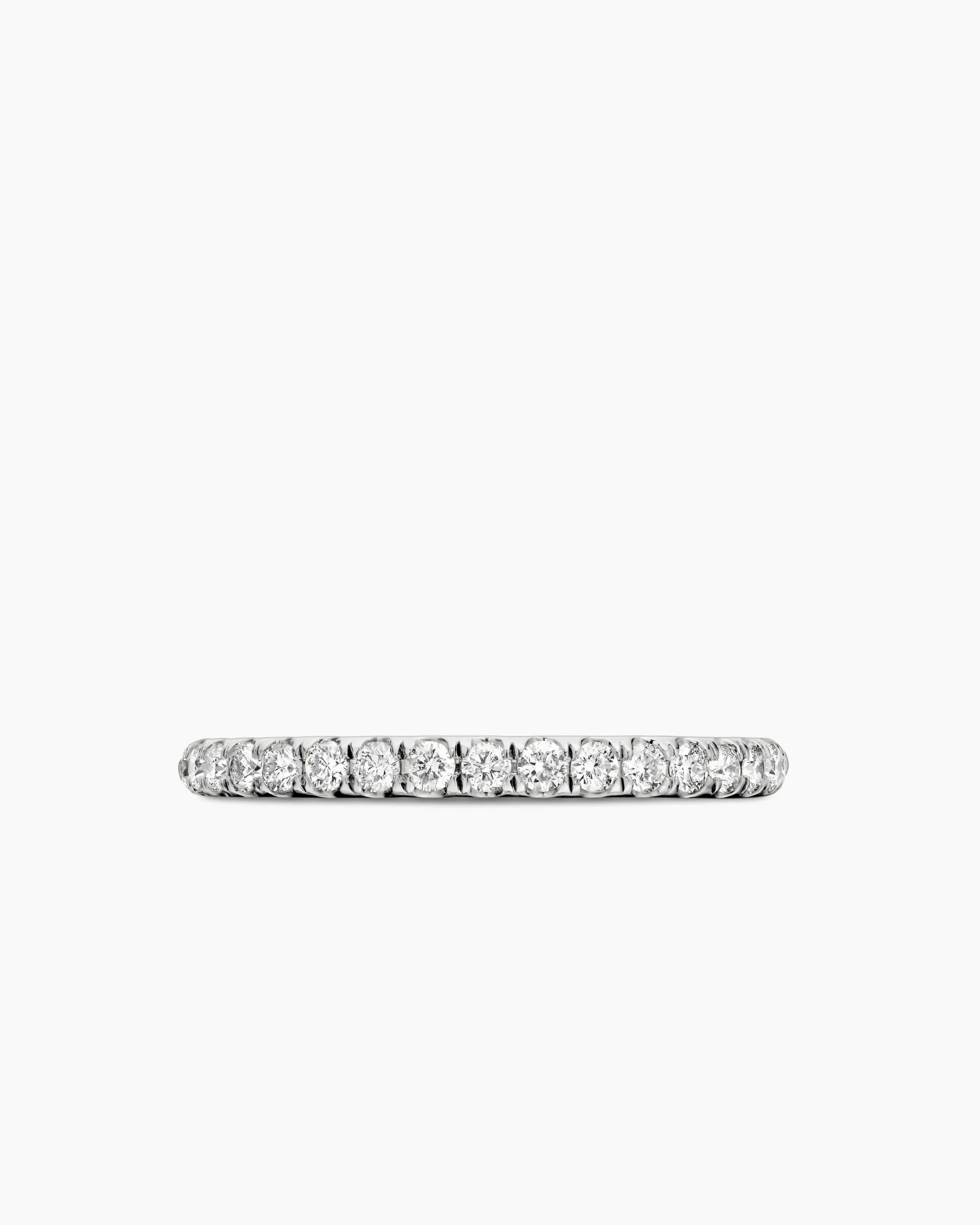 Cable Collectibles® Stack Ring 18K White Gold with Diamonds, 2mm