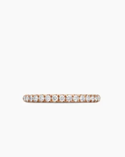 Cable Collectibles® Stack Ring 18K Rose Gold with Diamonds, 2mm