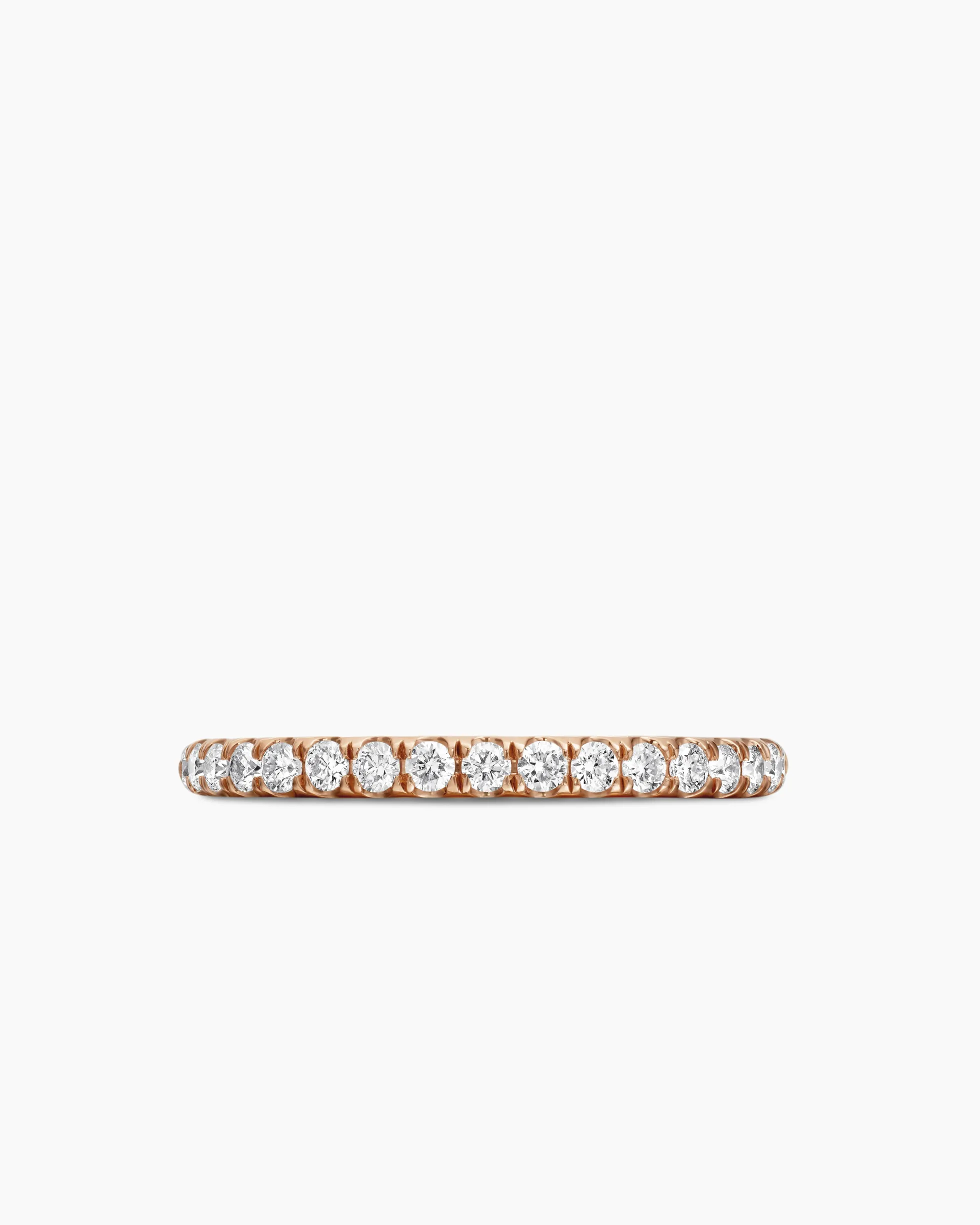 Cable Collectibles® Stack Ring 18K Rose Gold with Diamonds, 2mm