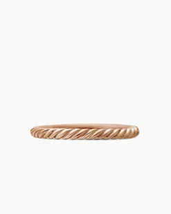Cable Collectibles® Stack Ring 18K Rose Gold with Diamonds, 2mm