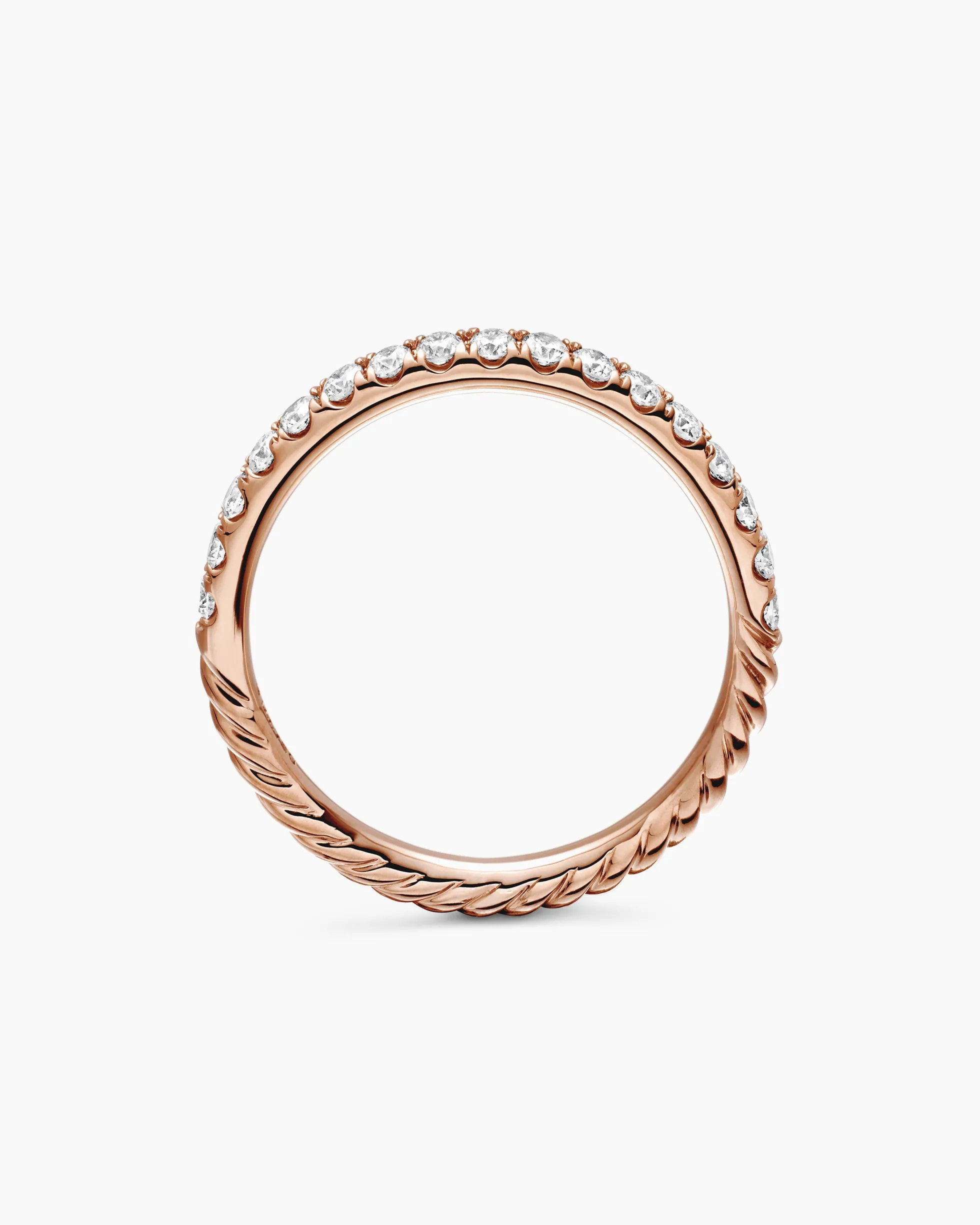 Cable Collectibles® Stack Ring 18K Rose Gold with Diamonds, 2mm