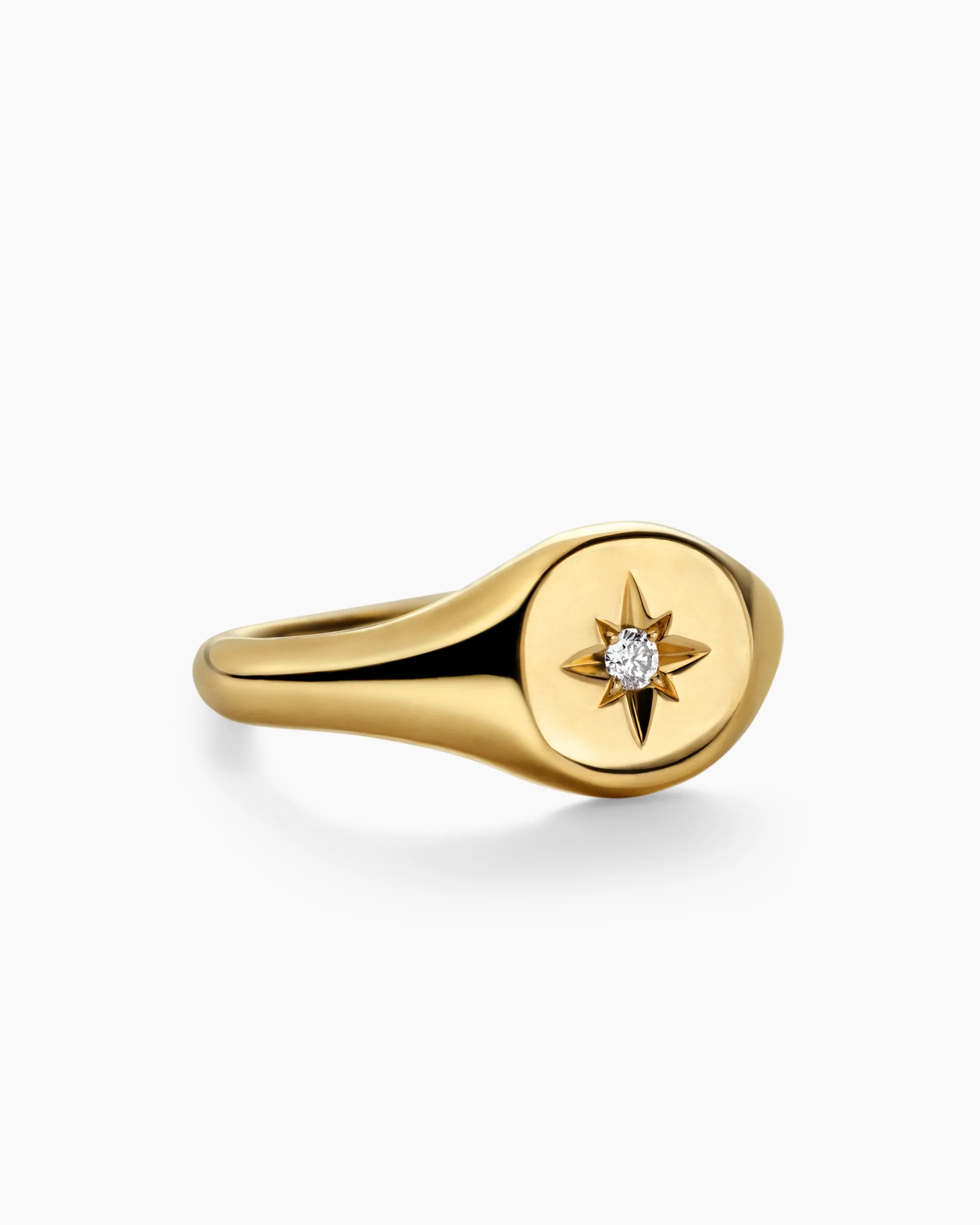 Cable Collectibles® Starset Pinky Ring 18K Yellow Gold with Center Diamond, 7mm