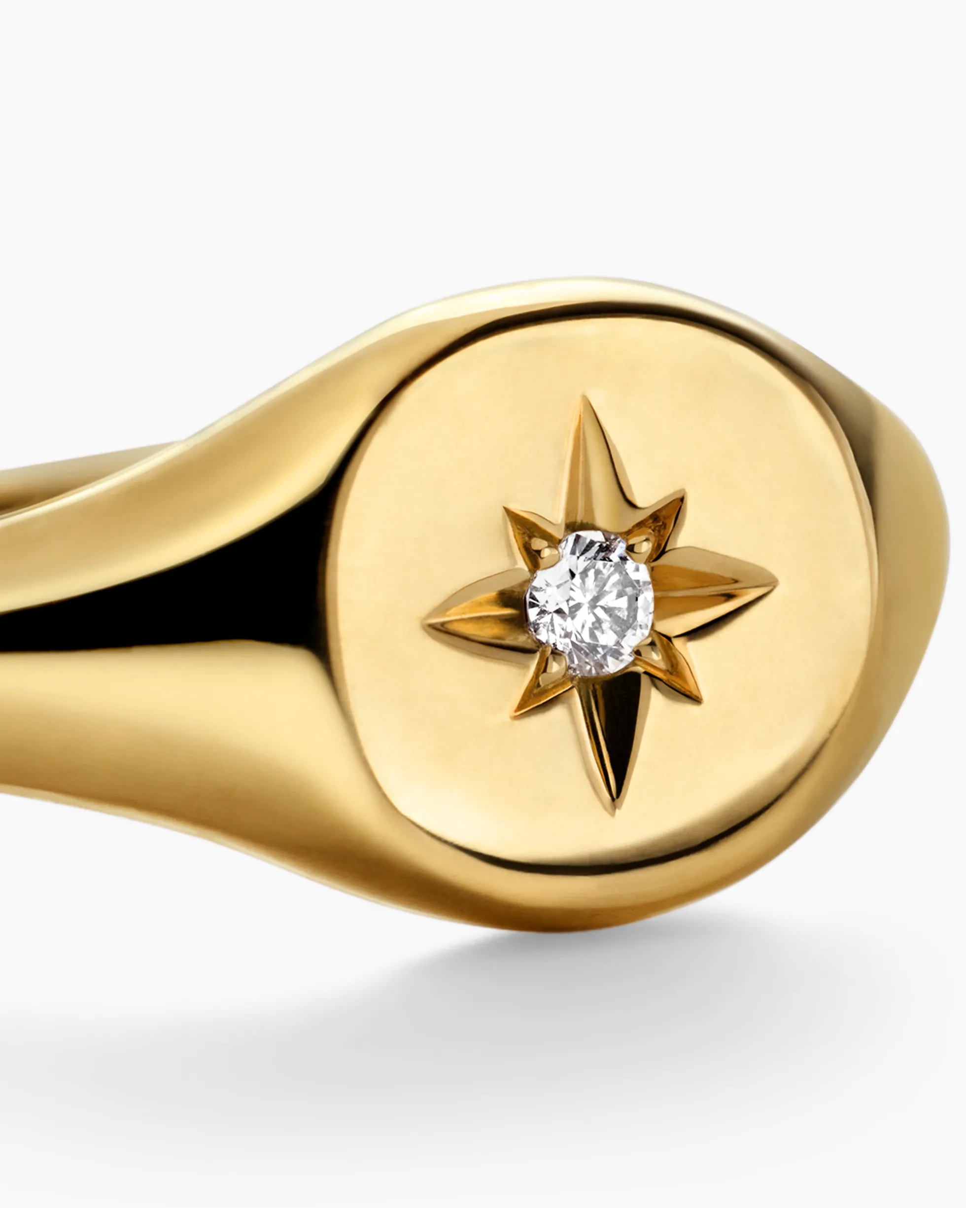 Cable Collectibles® Starset Pinky Ring 18K Yellow Gold with Center Diamond, 7mm