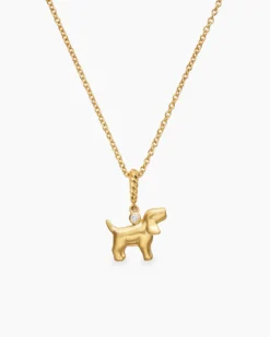 Cable Collectibles® Teen Dog Necklace 18K Yellow Gold with Diamond