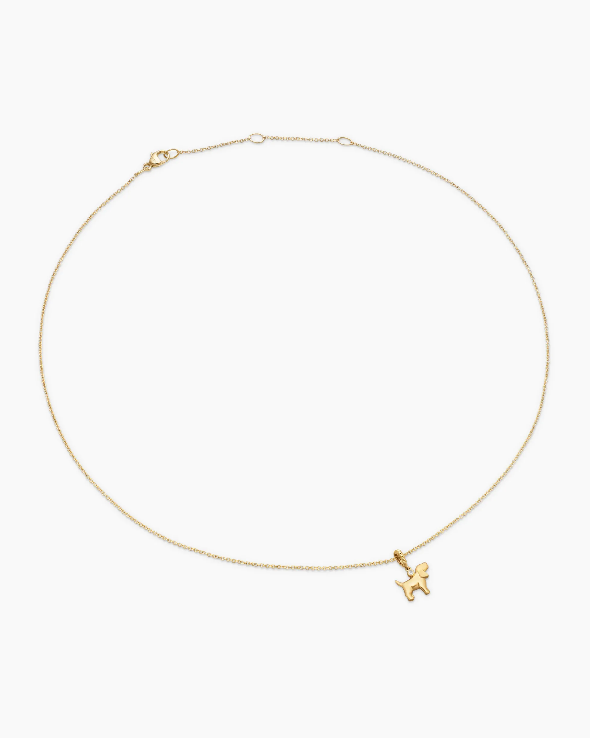 Cable Collectibles® Teen Dog Necklace 18K Yellow Gold with Diamond