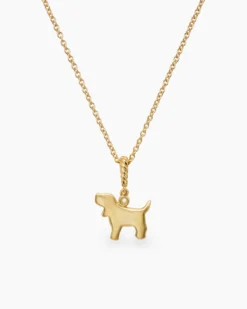 Cable Collectibles® Teen Dog Necklace 18K Yellow Gold with Diamond